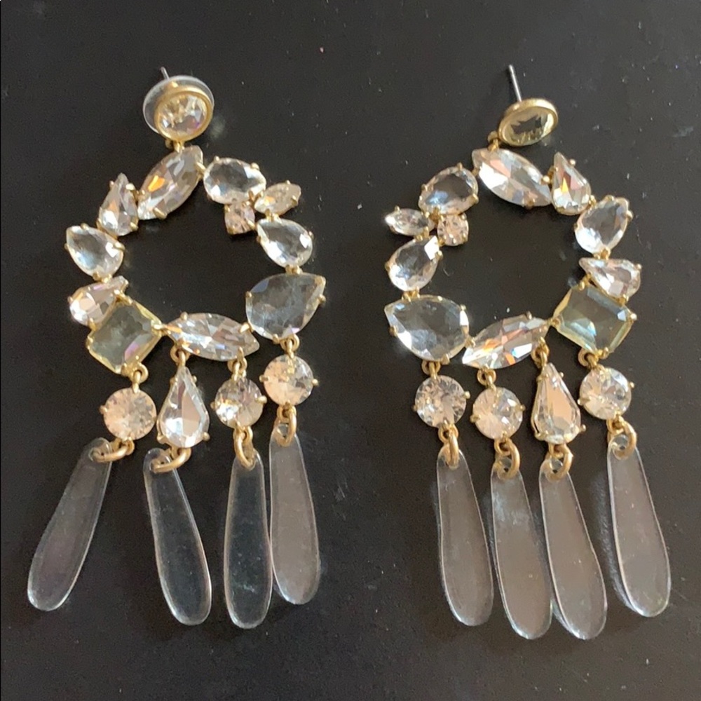 J Crew clear statement earrings